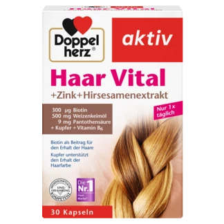 Abbildung der Produktverpackung Doppelherz aktiv Haar Vital Frontansicht